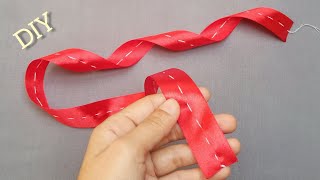 Amazing Ribbon Rose Idea  How to make Ribbon Flowers at Home  Handmade Flower Tutorial [upl. by Airalednac]