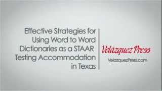 Texas Effective Strategies for Using Word to Word Dictionaries as a STAAR Testing Accommodations [upl. by Granlund]