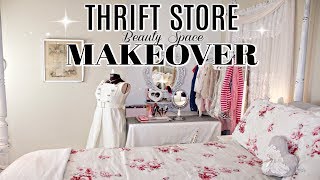 💗DIY THRIFT STORE MAKEOVERS💗TRASH TO TREASUREDOLLAR TREE CURTAIN ROD BEDROOM BEAUTY SPACE UPCYCLE [upl. by Ennaillek697]