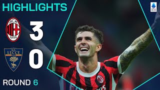 MILAN 30 LECCE  HIGHLIGHTS  Three goals in five minutes for Milan  Serie A 202425 [upl. by Smail]