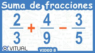 💥 Suma y Resta de 3 FRACCIONES con DIFERENTE DENOMINADOR [upl. by Uund259]