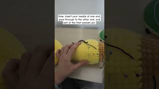 Sleeping embroidered eyes tutorial 🧵🪡🧶 amigurumi crochet amigurumitutorial crochettutorial [upl. by Evelina]