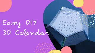 An Easy Way To Make 3D Calendar 2021  DIY Calendar 3D [upl. by Anekam213]