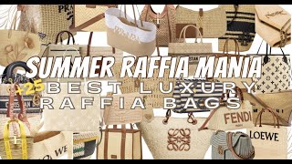 Best Luxury Raffia Summer Bags  Luxury Beach Bags Luxury Straw Bags Louis Vuitton  Dior  YSL [upl. by Elvia]