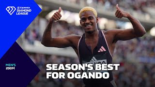 Alexander Ogando runs seasons best in Paris 200m  Wanda Diamond League 2024 [upl. by Adyaj]