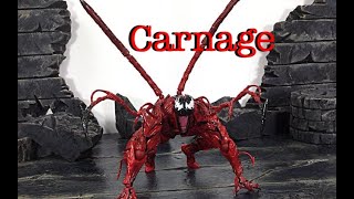 Kaiyodo Figure Complex Revoltech Amazing Yamaguchi Marvel CARNAGE Action Figure Toy Review [upl. by Neelie536]