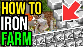 Easiest Iron Farm Tutorial Minecraft Bedrock 2024 [upl. by Vudimir809]