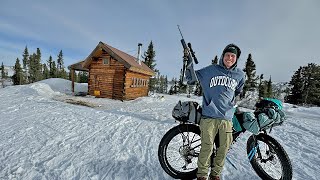 3 Days In An Alaskan Survival Cabin  Camping Hunting and Biking [upl. by Aiz]