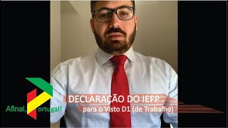 Visto de trabalho declaração do IEFP [upl. by Semajwerdna134]