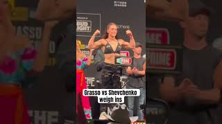 Grasso vs Shevchenko weigh ins Who yall got 👊🏾 shorts [upl. by Oznarol607]