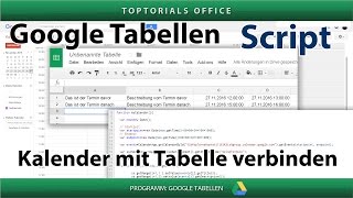 Google Kalender mit Tabelle verknüpfen Google Tabellen  Spreadsheets Script [upl. by Humphrey]