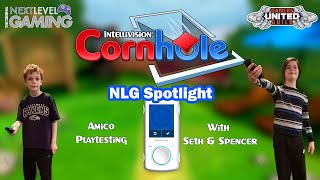 NLG Spotlight Intellivision Amico Console Playtesting  Intellivision Cornhole w Seth amp Spencer [upl. by Aydni]