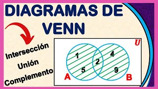 ✅ Diagramas de Venn  Intersección Unión y Complemento [upl. by Enelrac]