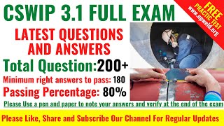 Top 200 Most Important Latest CSWIP 31 Exam Questions and Answers  Welding Inspector [upl. by Llyrrad]