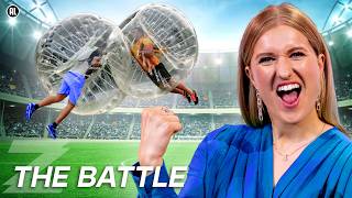 BRITT BEUKT RON HET VELD UIT😱  The Battle Bubbelvoetbal  Zappsport [upl. by Eliades]