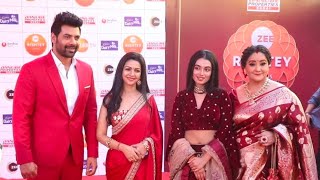 Shabir AhluwaliabIn Dashing Red Arrives At Zee Rishtey Awards Night 2024  zeeawards [upl. by Airretal]