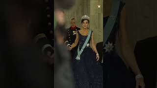 Queen Letizia Looks Sparkling At State Banquet Spain Visit Denmark queenletizia tiaramoments [upl. by Nnuahs]