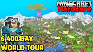 WORLD TOUR for my 3 year old Hardcore Minecraft 120 Survival World [upl. by Ahsima868]