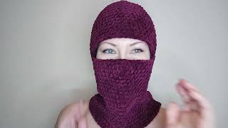 Hand knit balaclava adult Crochet balaclava ski mask Full face helmet hat [upl. by Ahsote]