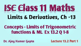 ISC Class 11 maths  Limits and derivatives  Trigonometric functions  ML Agg Ex 132 Q 18 [upl. by Gael]