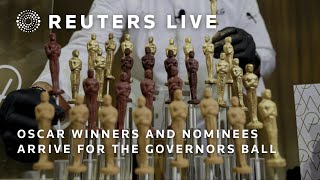 LIVE Oscar winners and nominees arrive for the Governors Ball  REUTERS [upl. by Treat]