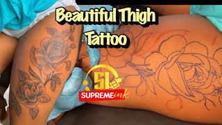 Thigh Tattoo Timelapse [upl. by Carbo]