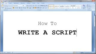 How to Write a Short Script [upl. by Cesaro846]