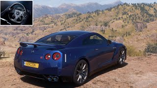 Nissan GTR R35  Forza Horizon 5 Steering Wheel  Shifter Gameplay [upl. by Annohs]