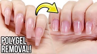 Remove PolyGel Nails Step By Step HowTo Tutorial [upl. by Anifur]