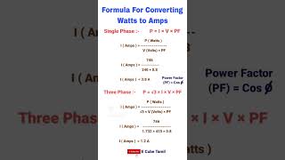 Watts to Amps Calculation [upl. by Joerg]