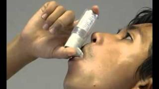 4 วิธีการใช้ยาพ่นสูด Metered dose inhalerwmv [upl. by Lairbag]