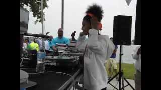 Eleven year old DJ YOUNG 1 at Charivari Detroit music festival [upl. by Notsnarc]