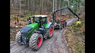 🌲4K Fendt 1050 Vario amp Tridem TimberTrailer • The biggest Fendt • Forstbetrieb Aichholz • Logger🌲 [upl. by Pedaias]