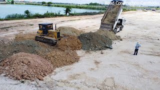 Stunning Footage of KOMATSU Bulldozer Spreading and Leveling Soil [upl. by Michaud]