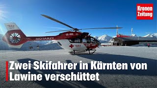 Zwei Skifahrer in Kärnten von Lawine verschüttet  kronetv NEWS [upl. by Fredra]