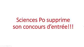 Sciences Po SUPPRIME son CONCOURS dentrée [upl. by Dj]