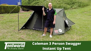 Now with DarkRoom Tech  Coleman 3 Person Swagger Series Darkroom 3 Person Tent [upl. by Ciredec]