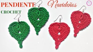 PENDIENTES CROCHET FOR NAVIDAD🎄 HANDWORK DIY [upl. by Irroc]