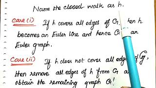 11 A given connected graph G is Euler graph if and only if all the vertices of G are of even degree [upl. by Ijic]