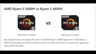 RYZEN 5 5600H vs RYZEN 5 4600H All Specs Benchmarks Quick Comparsion [upl. by Aierbma]