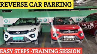 Reverse Parking  Easy method Shopping Mall Parking Tutorial  Tight Parking Space Training Session [upl. by Nafri]