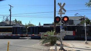 Sacramento Light Rail  26th St Railroad Crossing Sacramento CA [upl. by Novy]