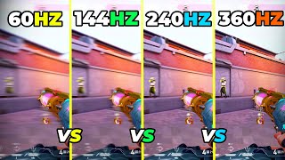 60Hz vs 144Hz vs 240Hz vs 360hz Refresh Rate Comparison  Valorant [upl. by Davis]