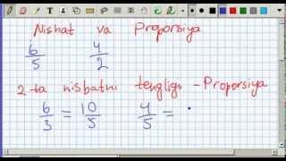 Nisbat va Proporsiya Matematika 6sinf 17dars [upl. by Meadow]