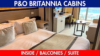 PampO Britannia Cabin Tours of Inside all Balcony types amp Suite [upl. by Grayce]