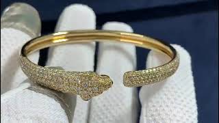 Cartier 18k Yellow Gold Diamond Emerald Panthère de Cartier Bracelet N6718117 [upl. by Ulises]