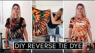 So geht´s richtig DIY Reverse Tie Dye  TShirts mit Bleiche färben und batiken  Anleitung [upl. by Goode]