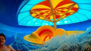 Water Slide with TWO BOWLS Double Whirlwind  Great Wolf Lodge Chicago [upl. by Paquito]