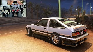 Night Time AE86 Drifting  Forza Horizon 5  Steering Wheel Gameplay [upl. by Narahs]