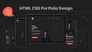 HTML CSS Portfolio Design  Free Source Code portfolio htmlcss [upl. by Llerrej]